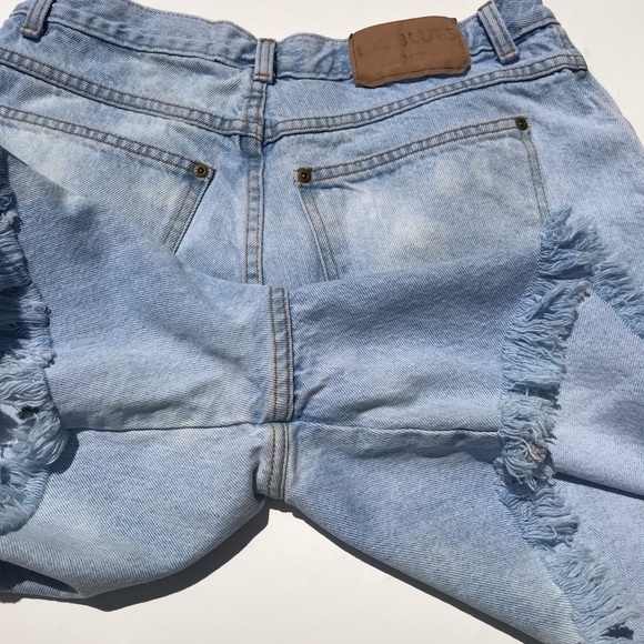 Vintage 90s High Waist Jean Shorts Cut off Large - Picture 9 of 9